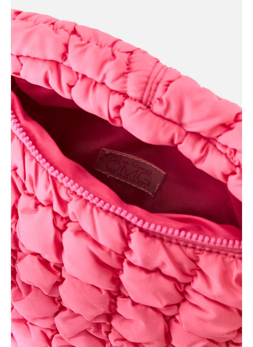 Miss Gwen's OMG Kids Girl Quilted Scrunchies Hobo Sling Bag, Hot Pink  - Image 3