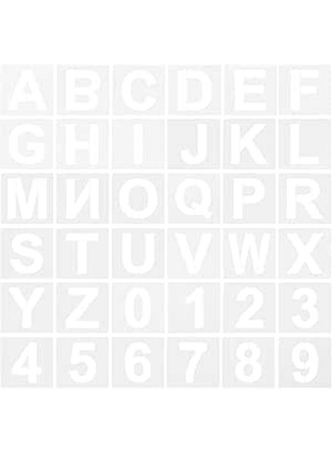 36 Pcs Reusable 4 Inch Plastic Letter Stencils and Number Templates for Crafts Painting - Image 1