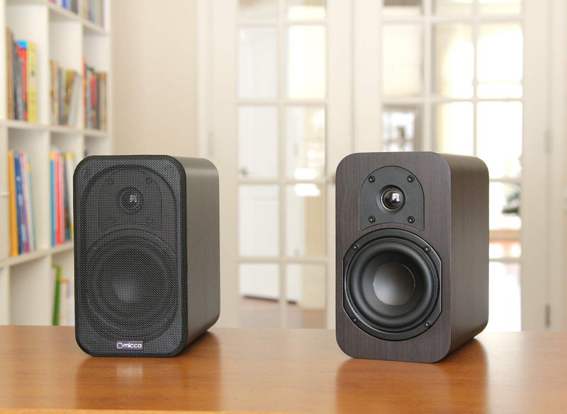 Micca RB42 Reference Bookshelf Speaker with 4-Inch Woofer and Silk Tweeter (Dark Walnut, Pair) - Image 3