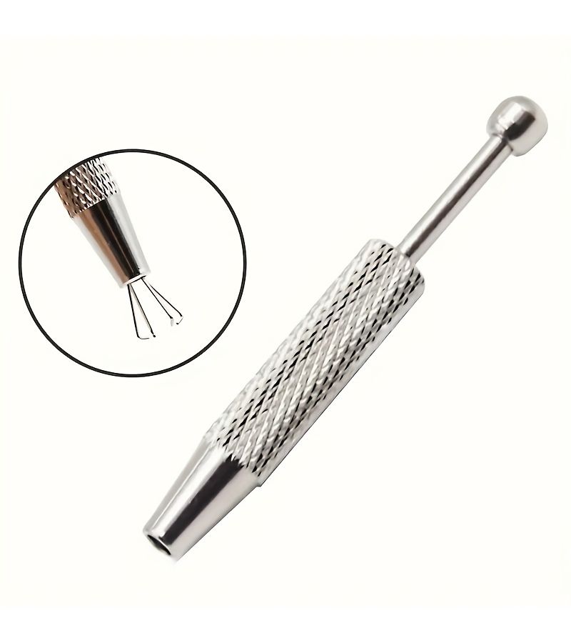 Silvery 1Pcs Precision Jewelry Tweezers Ergonomic Prong for Synthetic Gemstone Beads Small Parts Jewelry Making Tool - Image 3