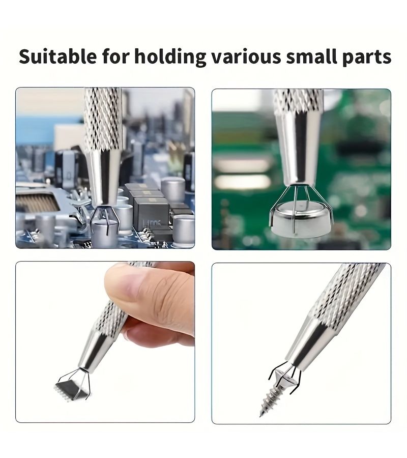 Silvery 1Pcs Precision Jewelry Tweezers Ergonomic Prong for Synthetic Gemstone Beads Small Parts Jewelry Making Tool - Image 4