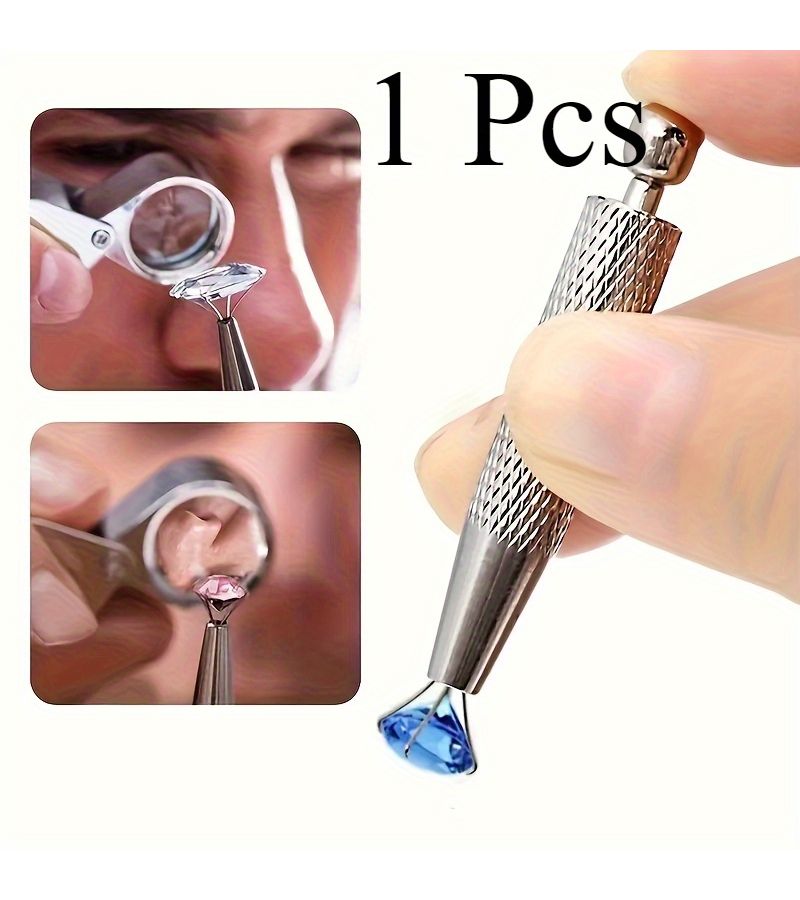 Silvery 1Pcs Precision Jewelry Tweezers Ergonomic Prong for Synthetic Gemstone Beads Small Parts Jewelry Making Tool - Image 1