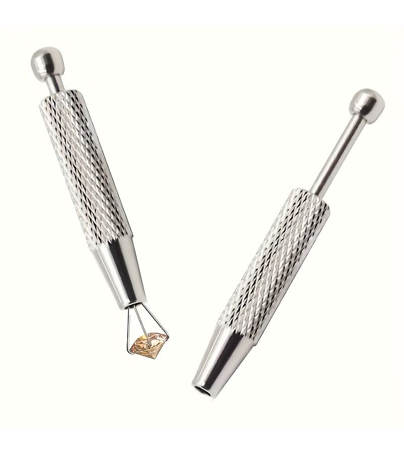 Silvery 1Pcs Precision Jewelry Tweezers Ergonomic Prong for Synthetic Gemstone Beads Small Parts Jewelry Making Tool - Image 5