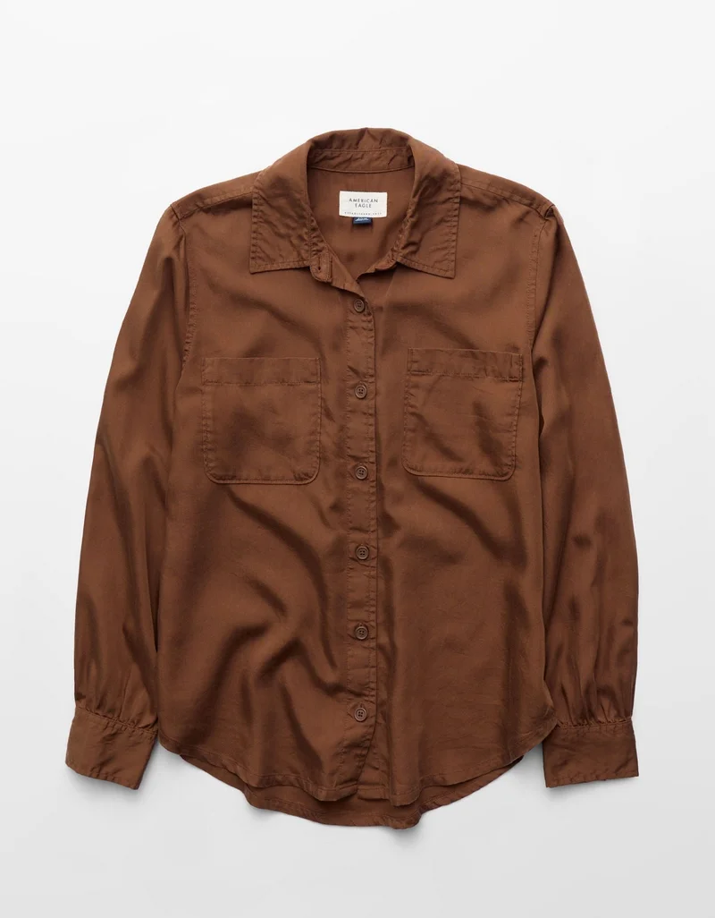 American Eagle  AE Bestie Button-Up Shirt for Women | Best Price UAE