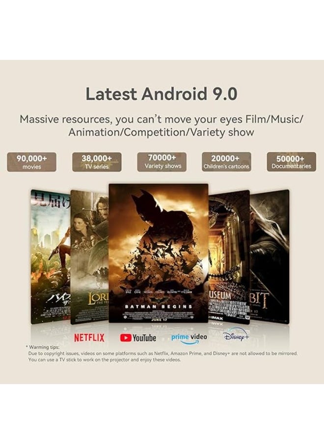 Generic Max Brightness Android Projector with Auto Focus, Auto Keystone, Bluetooth Speaker & Screen Mirroring  - Image 4