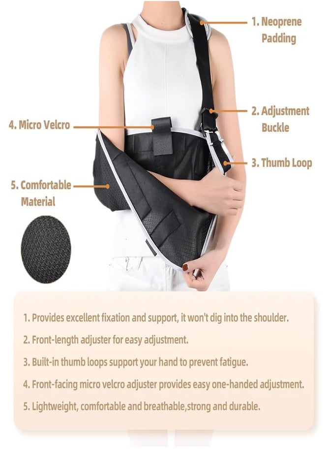 Arm Sling Shoulder Immobilizer – Adjustable Support Strap for Shoulder, Clavicle, Elbow Injury, and Rotator Cuff Brace
