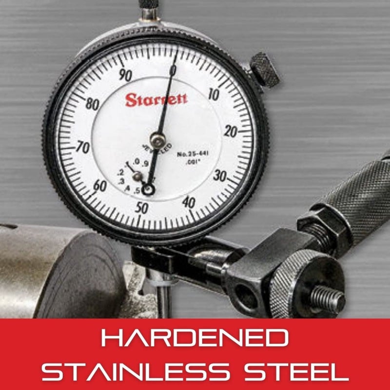 Starrett مؤشر دial من سلسلة Starrett 81 مع محامل ماسية وظهر مركزي مزود بلسان وجه أبيض 0250 نطاق 0500 دial متوازن 001 تدرجات 81141J - Image 5