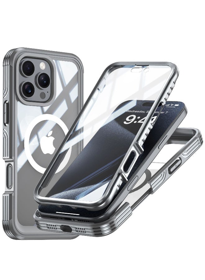 نيبمينينت Miracase for iPhone 16 Pro Max Case 6.9'', 【Bubble Free】 Full-Body Bumper Phone case with Built-in Full Glass Screen Lens Protector,Compatible with MagSafe,Drop Proof 16 Pro Max Cover - Image 1