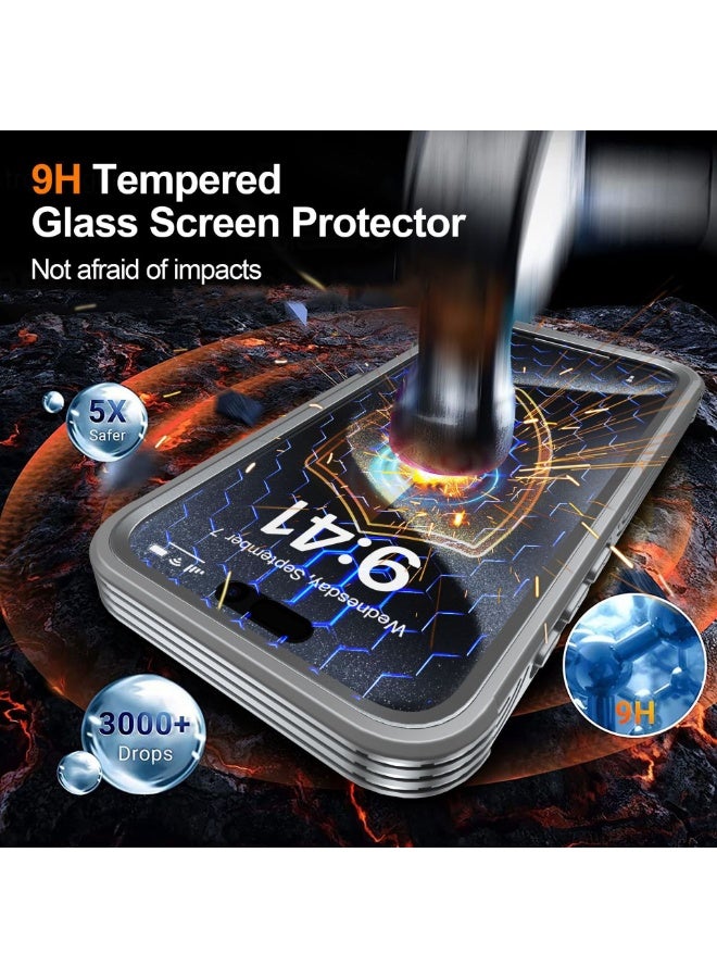 نيبمينينت Miracase for iPhone 16 Pro Max Case 6.9'', 【Bubble Free】 Full-Body Bumper Phone case with Built-in Full Glass Screen Lens Protector,Compatible with MagSafe,Drop Proof 16 Pro Max Cover - Image 3