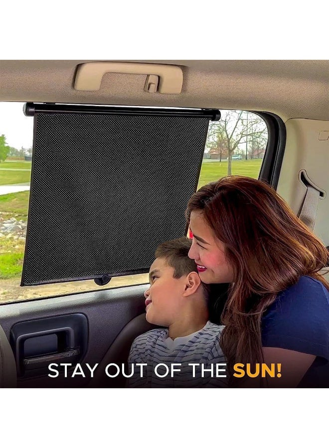 ECVV Car Window Sunshade, Car Roller Shades for Babies, Retractable Car Window Shades for Side Window, Block UV Rays Sunlight Heat Keep Cool - Image 1