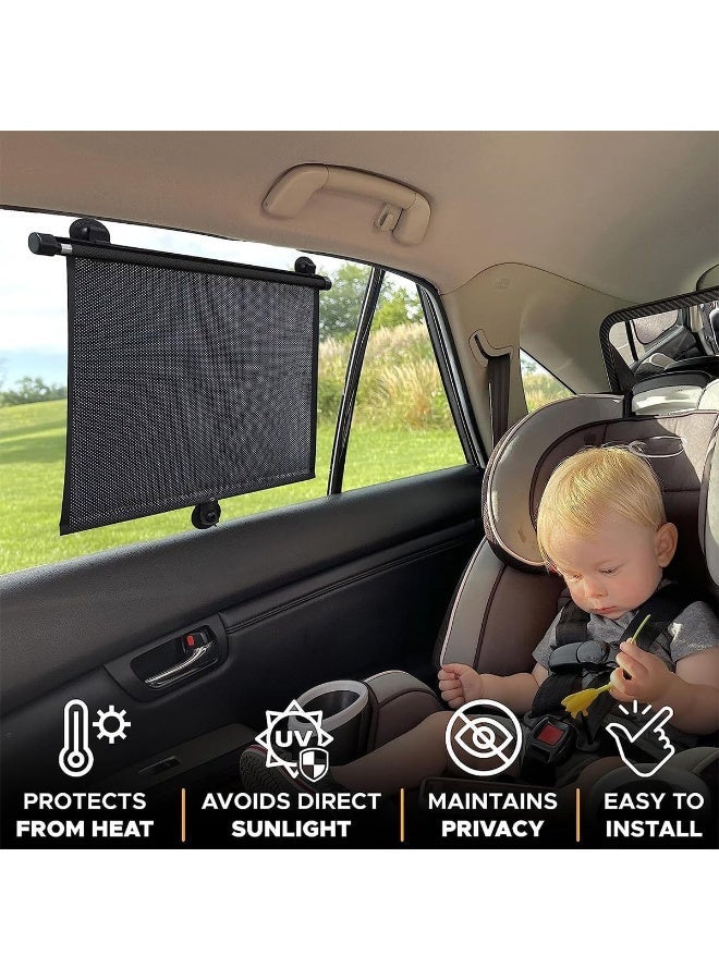 ECVV Car Window Sunshade, Car Roller Shades for Babies, Retractable Car Window Shades for Side Window, Block UV Rays Sunlight Heat Keep Cool - Image 3