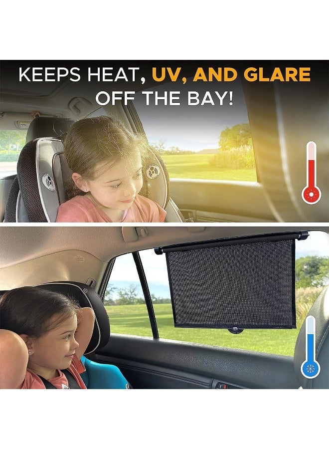 ECVV Car Window Sunshade, Car Roller Shades for Babies, Retractable Car Window Shades for Side Window, Block UV Rays Sunlight Heat Keep Cool - Image 5