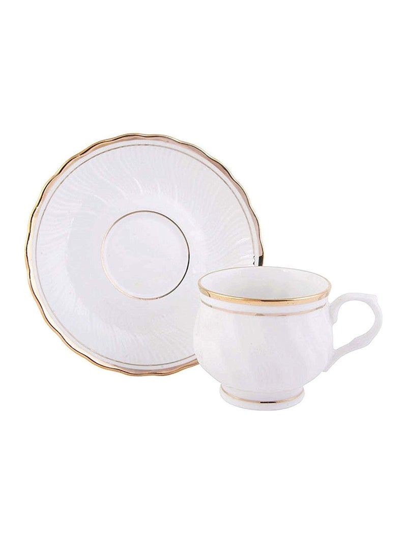 Home-Cart Bone China Tea Set/Cup & Saucer/Tea Kettle Pot Gold Line (Set of 15pcs) - Image 3