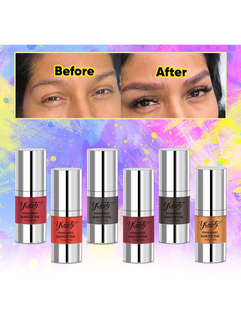 Ybeauty - Eyebrow And Lip Pigments，Natural Permanent Makeup Ink, Eyebrow， Lip And Eyeliner Tattoo Natural Plant Ink Pigments，Long-Lasting Color Lip Tattoo Makeup (15ml, Brilliant Red) - Image 1