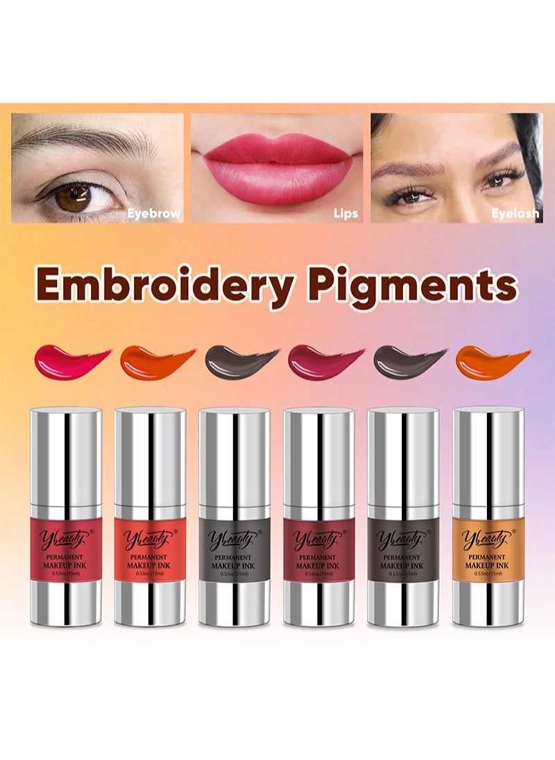 Ybeauty - Eyebrow And Lip Pigments，Natural Permanent Makeup Ink, Eyebrow， Lip And Eyeliner Tattoo Natural Plant Ink Pigments，Long-Lasting Color Lip Tattoo Makeup (15ml, Brilliant Red) - Image 1