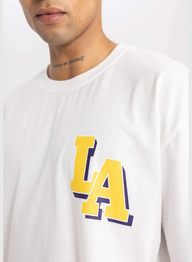 ديفاكتو Man NBA Los Angeles Lakers Knitted T-Shirt Oversize Fit
