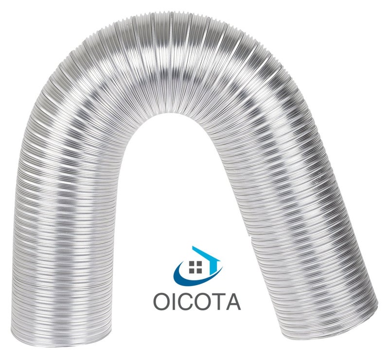 OICOTA Flexible Aluminium Duct Pipe Chimney Exhaust Pipe (Up to 10 ft, Silver, 5 IN) - Image 4