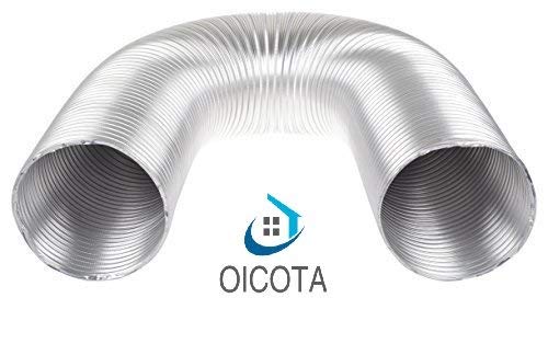 OICOTA Flexible Aluminium Duct Pipe Chimney Exhaust Pipe (Up to 10 ft, Silver, 5 IN) - Image 3