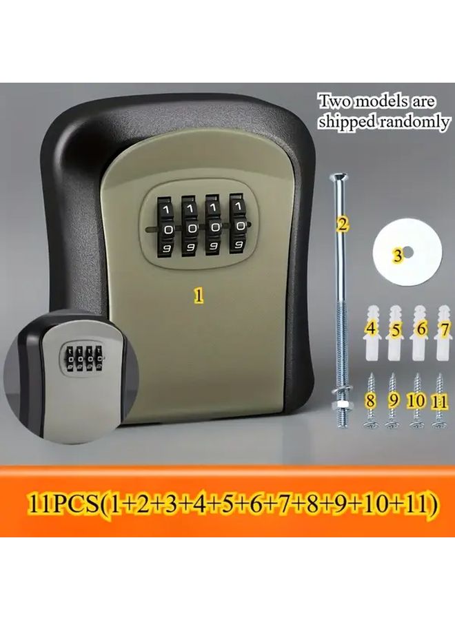 Heavy Duty Grey Key Lock Box Wall Mounted Key Safe For Office Property Management - Image 1