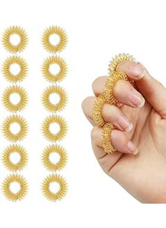 LLMSIX 12 Pcs Trichotillomania Fidget Toys Acupressure Ring Spiky Sensory Finger Rings Acupressure Massage Rings Fidget Sensory Toy Fidget Rings for Kids Teenagers Adults Anxiety Stress Relief