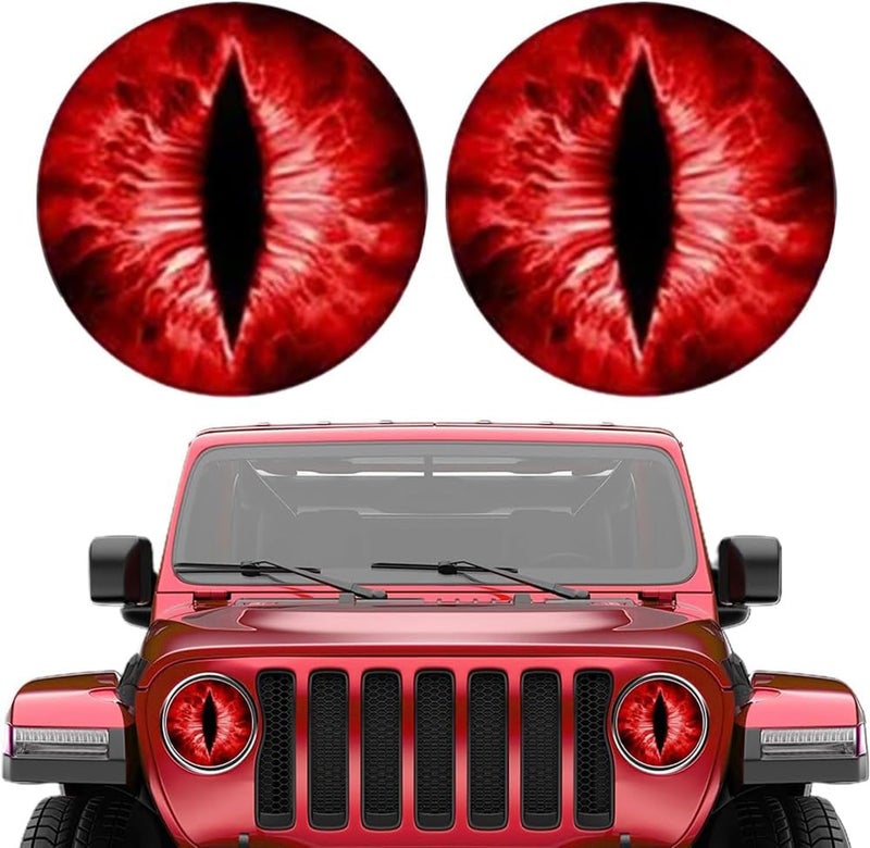 ColisPar Beast Eyes Headlight Decals Pair for Jeep, 2024 New Eye Decal for Jeep Wranglers Headlights, Car Accessories for Men Women, 3D Round Eyes Headlight Decal Stickers for Truck Car Bumper Decoration 2pcs - Image 1