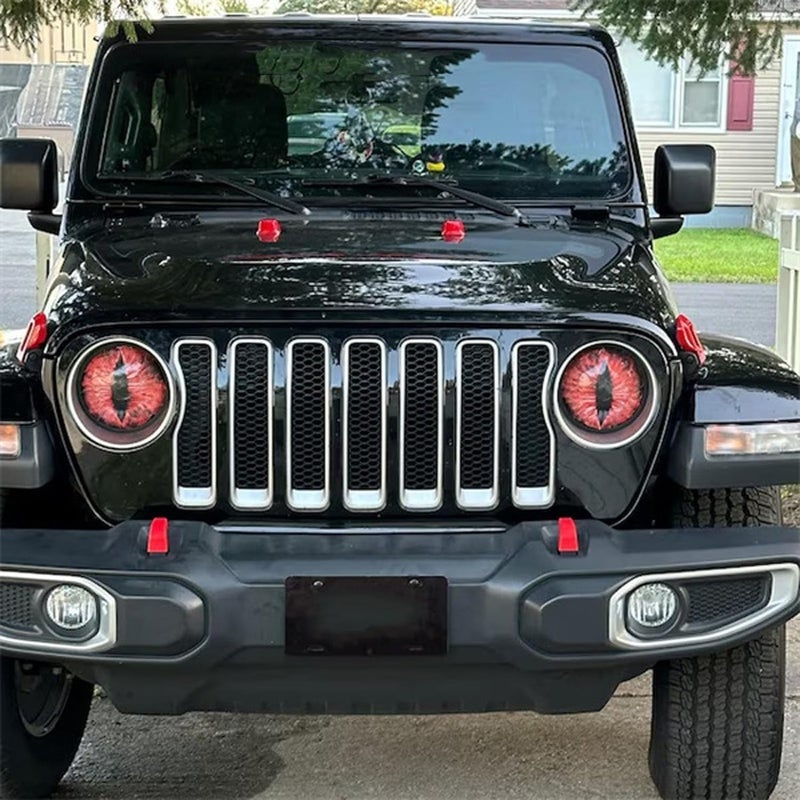 ColisPar Beast Eyes Headlight Decals Pair for Jeep, 2024 New Eye Decal for Jeep Wranglers Headlights, Car Accessories for Men Women, 3D Round Eyes Headlight Decal Stickers for Truck Car Bumper Decoration 2pcs - Image 4