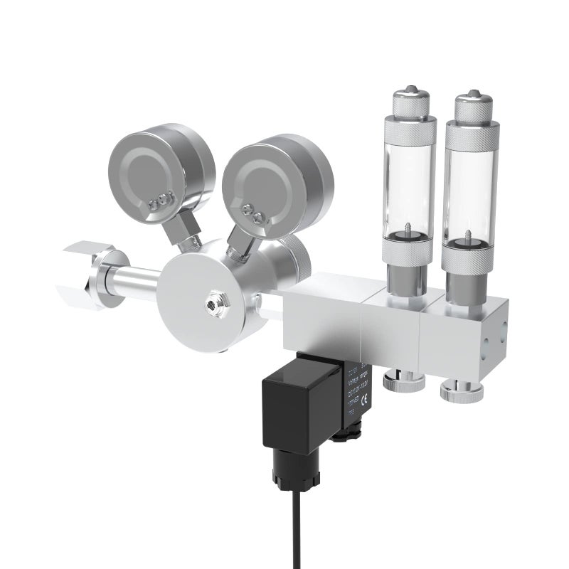 FZONE Pro Series Aquarium Dual Stage CO2 Regulator Adjustable Output Pressure with DC Solenoid and Integrated High Precision Needle Valve and Bubble Counter - Image 4