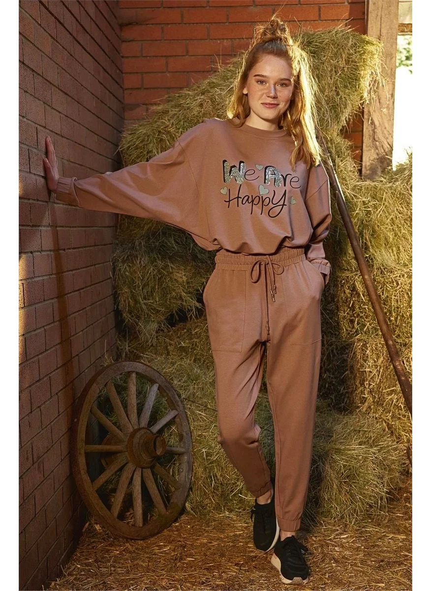 Monamise 21156 Women's Cinnamon Long Sleeve Pajama Set