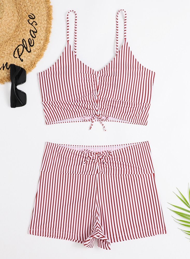Loquat 2 Piece Boxer Swimsuit Beach Bikini Pink