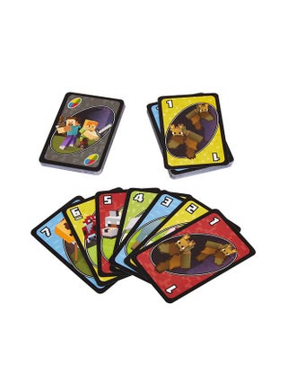 Original UNO™ Minecraft Edition – Classic Matching Card Game with Creeper Card and Minecraft Graphics, Ideal for Kids & Adults, Ages 7+ - view 5