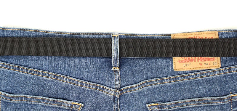 BC Belts Black Web Belt with Buckle Military Style - Image 3