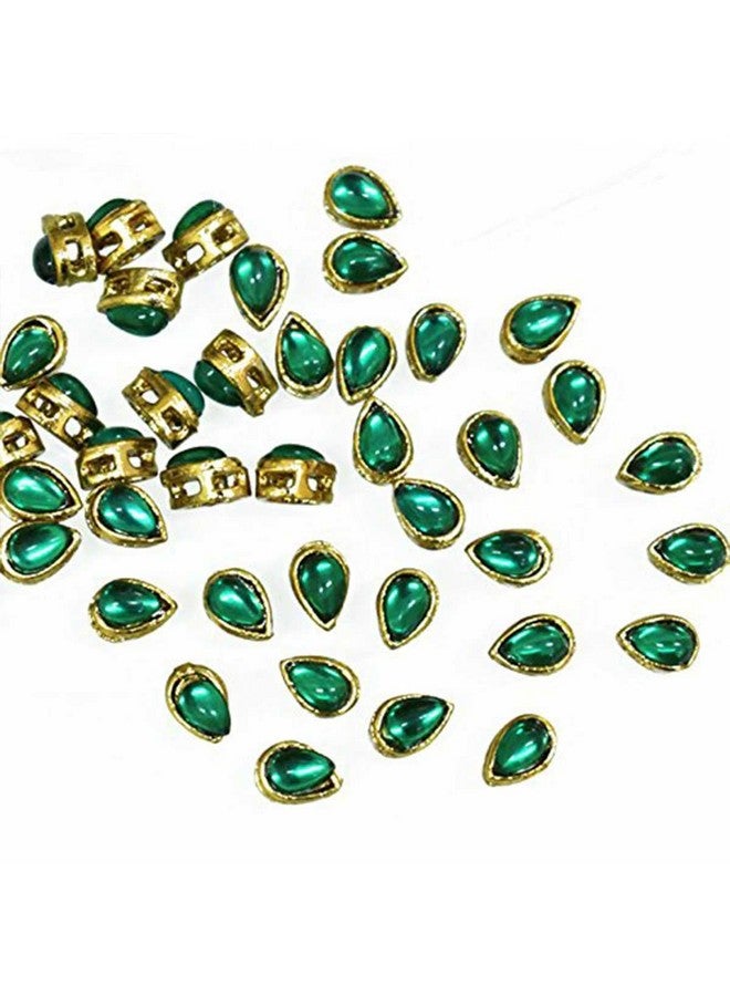 Embroiderymaterial Kundan Stones Combo for Embroidery & Jewelry Making in Tear Drop Shape - 4 Color - Size:- 5 * 8MM - 100 Pieces - 25Pieces/Color, Multicolor - Image 5