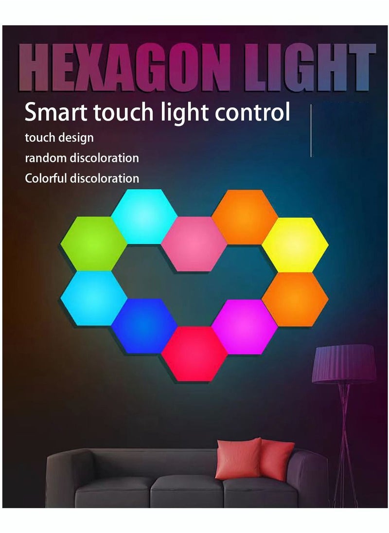 5V USB WiFi APP Musical rhythm LED Hexagonal Night Light For Indoor Home DIY Decoration Creative RGB Decor Atmosphere Quantum Wall Lamps