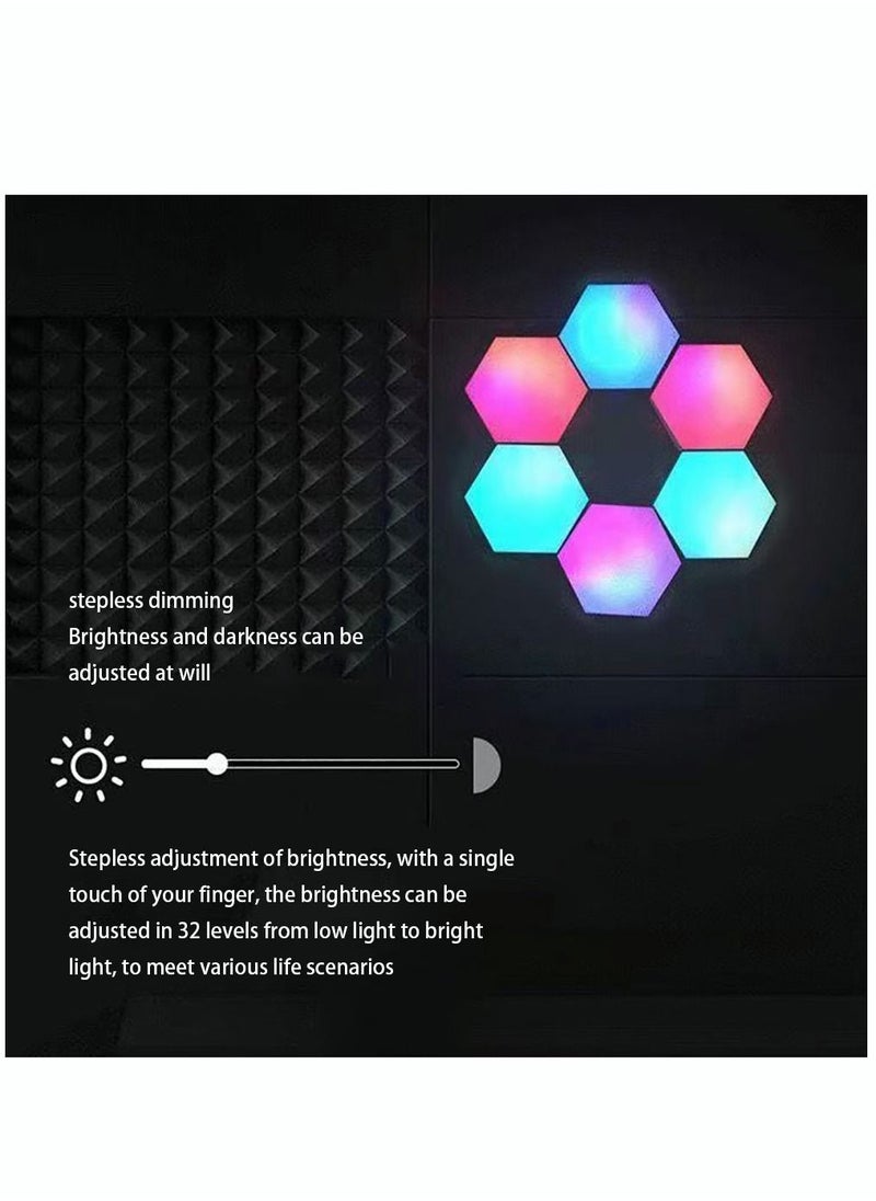 5V USB WiFi APP Musical rhythm LED Hexagonal Night Light For Indoor Home DIY Decoration Creative RGB Decor Atmosphere Quantum Wall Lamps