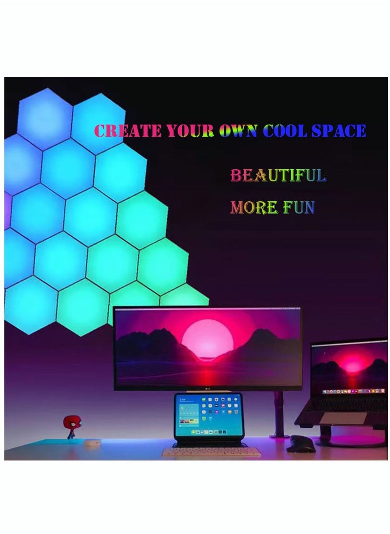 5V USB WiFi APP Musical rhythm LED Hexagonal Night Light For Indoor Home DIY Decoration Creative RGB Decor Atmosphere Quantum Wall Lamps