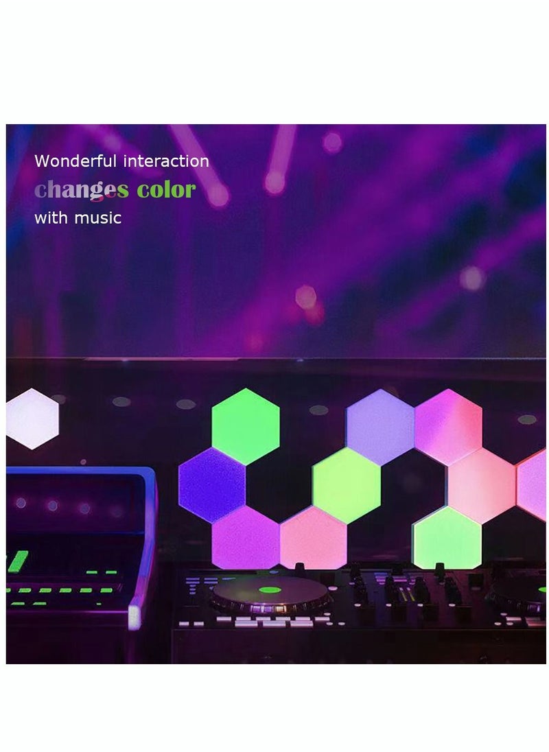 5V USB WiFi APP Musical rhythm LED Hexagonal Night Light For Indoor Home DIY Decoration Creative RGB Decor Atmosphere Quantum Wall Lamps