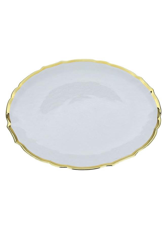 Alsaif Glass Dessert Serving Dish Circular White  - Image 1