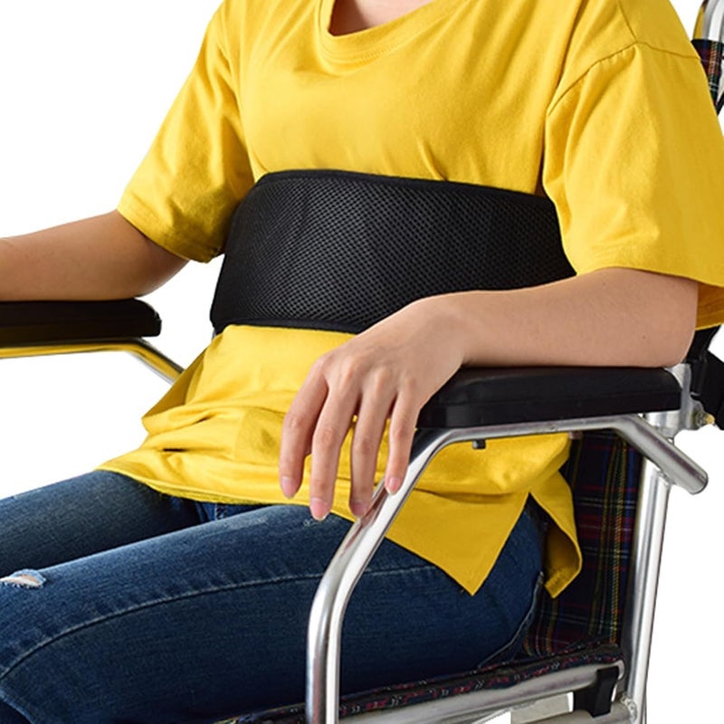 DHARMATMAJ New Wheelchair Safety Waist Belt Adjustable Patients Cares Seat Strap Wheelchair Seat Strap Wheelchair Waist Belt for the Elderly (Half Size), Black - Image 1
