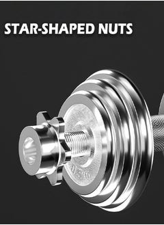 Fitness World 2 in 1 Barbell Dumbbell Set with Adjustable Weights 30kg silver  - Image 4