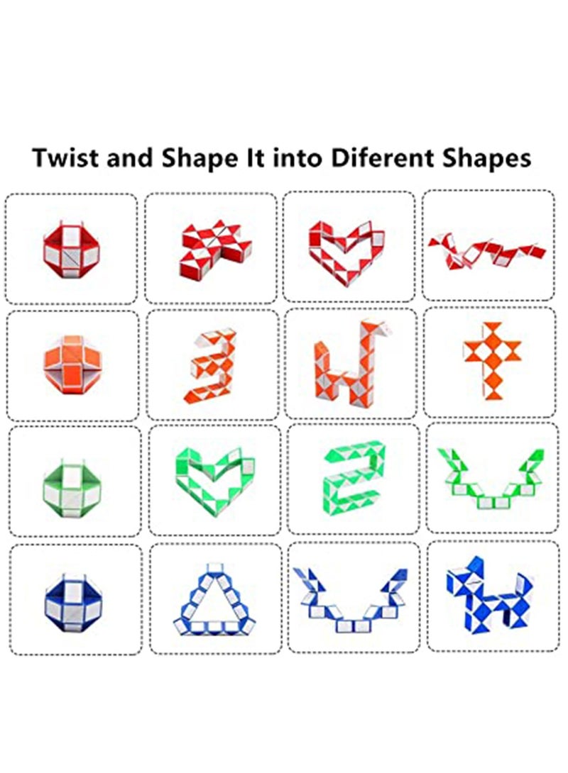 Magic Snake Cube, 12 Pack 24 Blocks Party Bag Fillers for Kids, 3D Twist Puzzle Toys forParty Supplies, Kids Intelligence Development  - Image 5