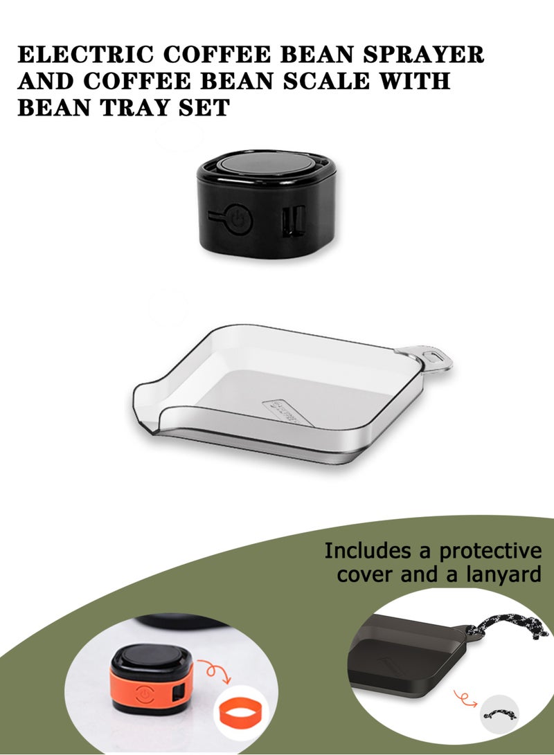 YIXUAN Electric Coffee Bean Sprayer and Bean Tray Set – Includes USB Charger, Protective Cover, and Lanyard - Image 1