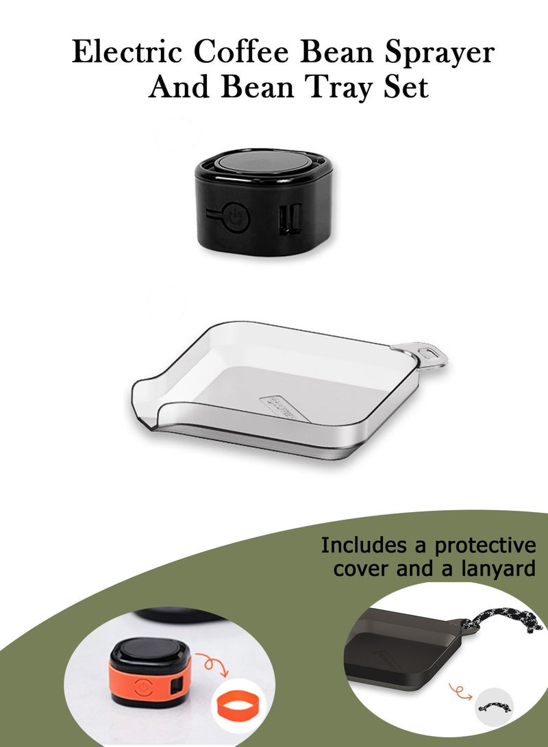 YIXUAN Electric Coffee Bean Sprayer and Bean Tray Set – Includes USB Charger, Protective Cover, and Lanyard - Image 1