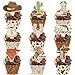 Oitnlaughter 72 PCS Western Cupcake Liners and Toppers Cowboy Cake Decoration Wild West Cupcake Wrappers Rodeo Cake Topper for Wild West Western Theme Birthday Supplies - Image 2