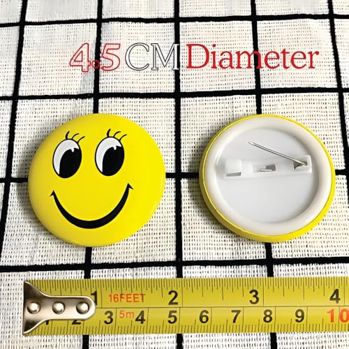 Akki World Smiley Emoji Colourful Expressions Button Pins Badge Metal Brooch (Multicolour, 4 cm) - Set of 30 - Birthday, Office and Theme Party - Image 5