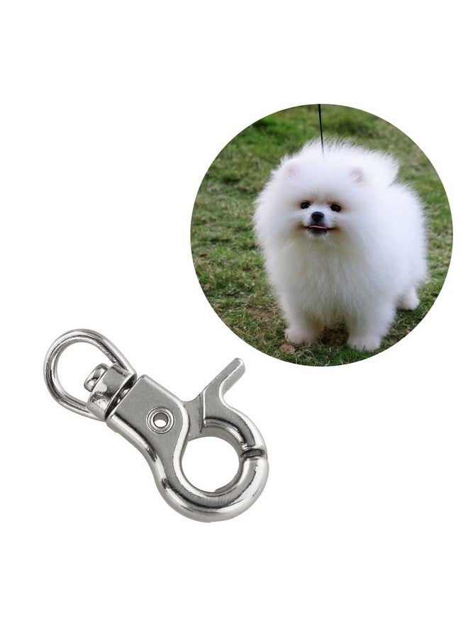 DGHAOP Snap Hook DGHAOP 4pcs Zinc Alloy 30mm Key Chain Snap Hook Door Lock Pets Cage Hook Belt Clip for Any Suitable Cage, Dog Traction Rope, Silver Tone - Image 5
