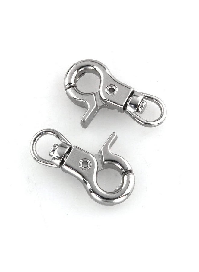 DGHAOP Snap Hook DGHAOP 4pcs Zinc Alloy 30mm Key Chain Snap Hook Door Lock Pets Cage Hook Belt Clip for Any Suitable Cage, Dog Traction Rope, Silver Tone - Image 4