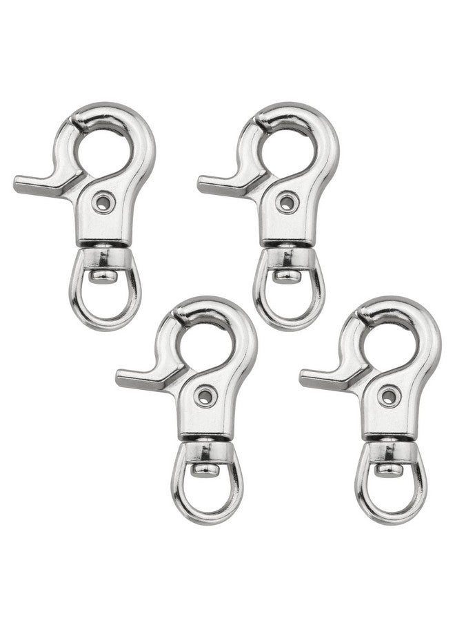 DGHAOP Snap Hook DGHAOP 4pcs Zinc Alloy 30mm Key Chain Snap Hook Door Lock Pets Cage Hook Belt Clip for Any Suitable Cage, Dog Traction Rope, Silver Tone - Image 1
