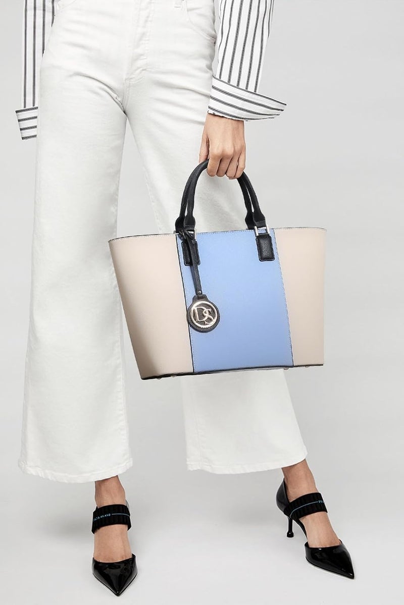 Dasein Large Tote Bags Vegan Leather Purses and Handbags for Women Top Handle Ladies Shoulder Bags Satchel Hobo 2pcs Set Light Blue - Image 2