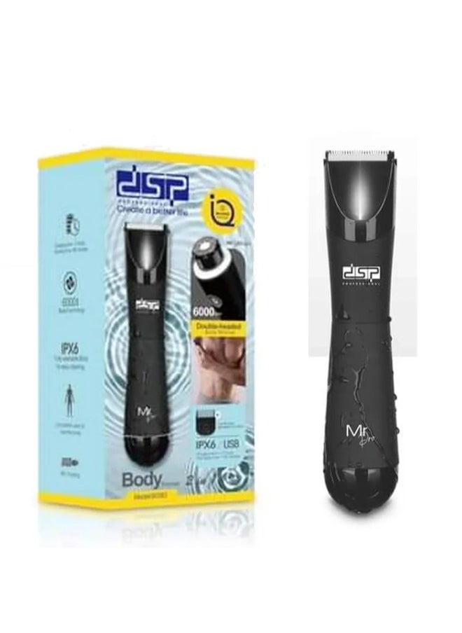 DSP - Men's Razor DSP with Replaceable Ceramic Blade Anti-Cutting Professional Waterproof Body Hair Shaver with LED Light, Display and Standing Charging Station - Image 1