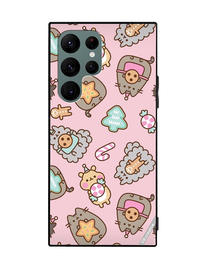 VR CREATIVE Protective Case Cover For Samsung Galaxy S22 Ultra 5G Business Cat Design Multicolour - Image 1